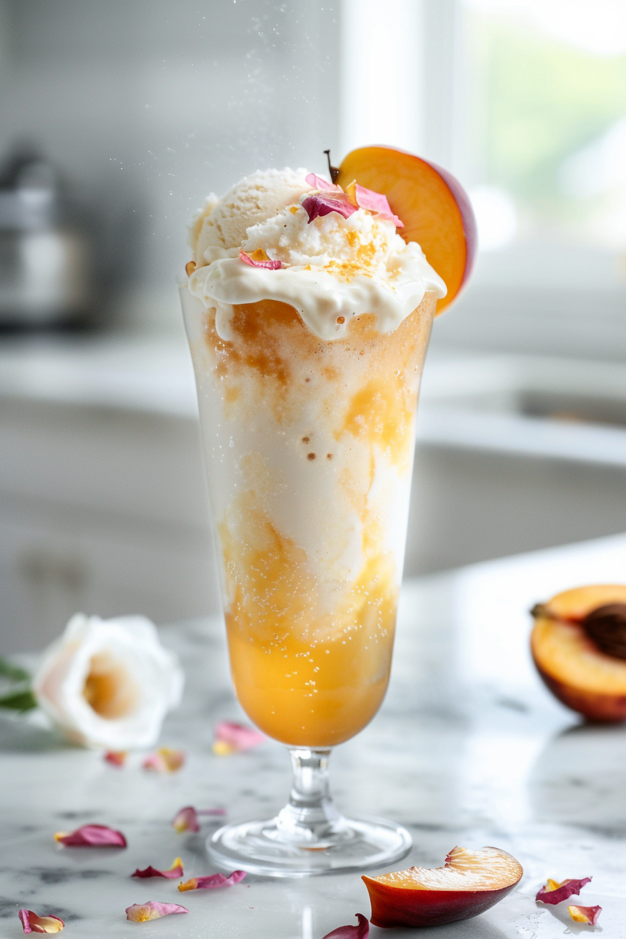 Peach Rose Cream Soda (Floral Peach Float Recipe)