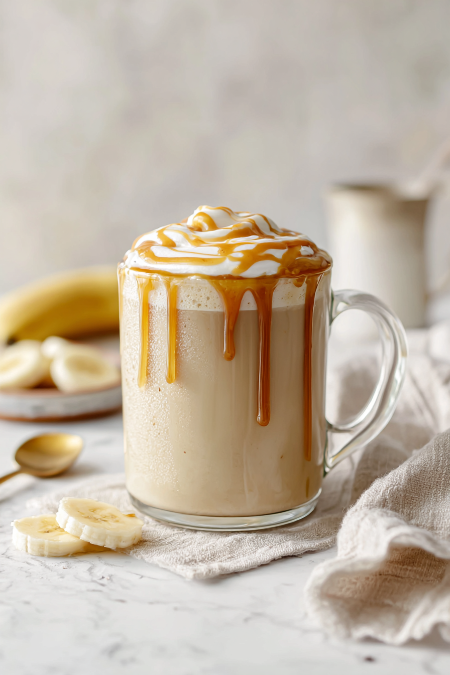 🍌☕ Banana Caramel Latte (Easy Homemade Café-Style Drink)