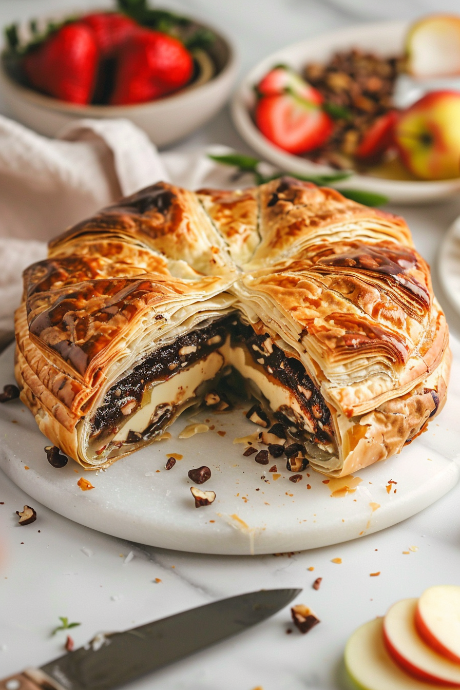 🍫 Chocolate Hazelnut Brie en Croûte (Easy Baked Brie Dessert)