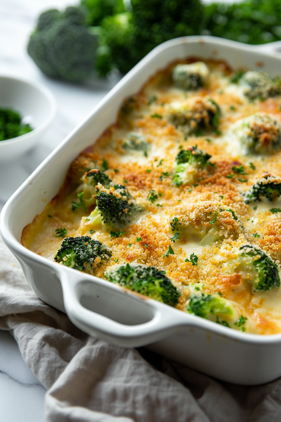 Broccoli Cheddar Gratin (Creamy, Crispy, Easy Oven-Baked Side Dish)