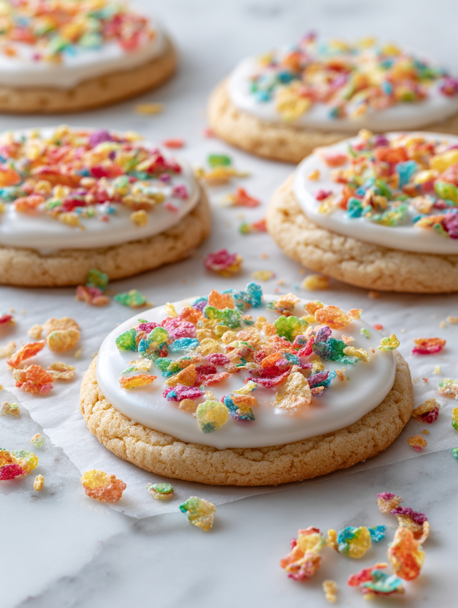Crumbl Fruity Pebbles Cereal Milk Cookies