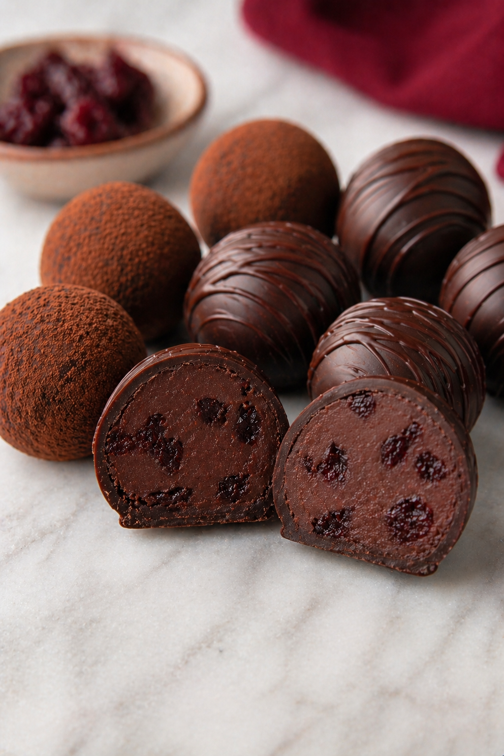 🍒 Dark Chocolate Cherry Liqueur Truffles (Rich, Creamy & Gourmet Chocolate Treat)