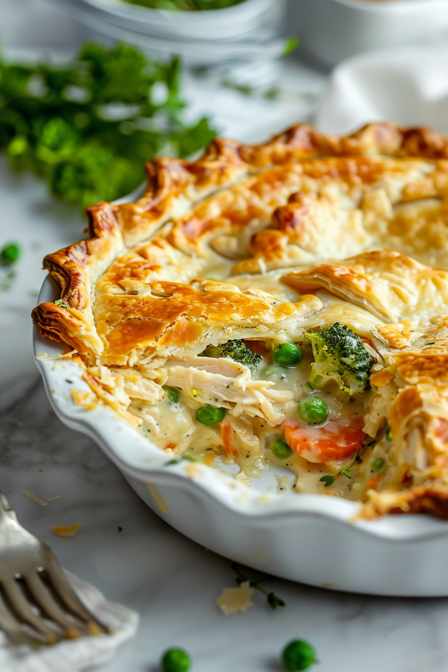 🥧 Chicken Alfredo Pot Pie (Creamy, Cheesy Comfort Food Dinner)
