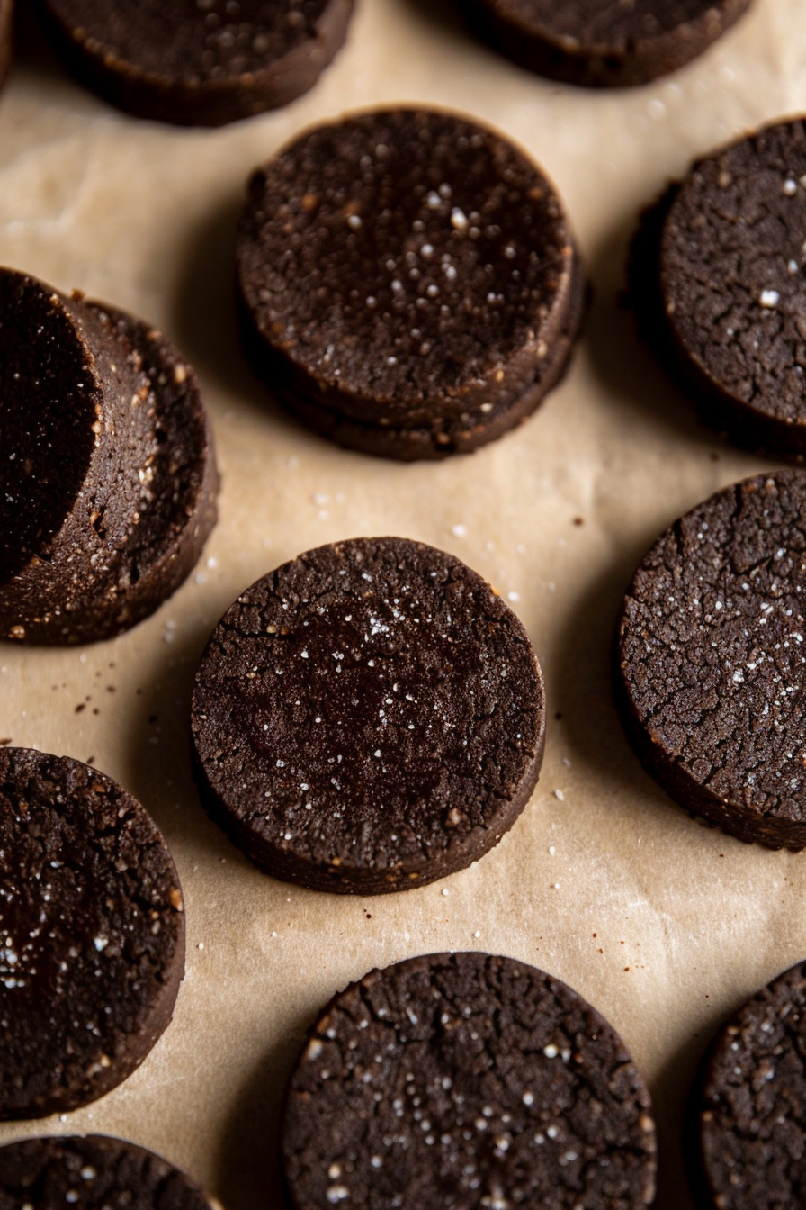 Dark Chocolate Espresso Sablé Cookies (Rich French Slice and Bake Shortbread)