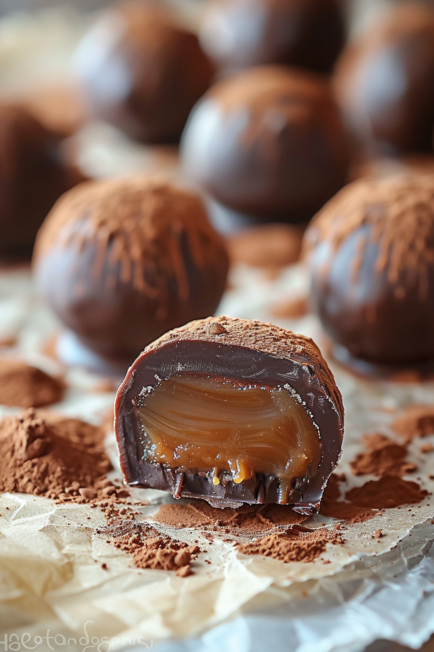 Espresso Caramel Truffles (Rich Coffee Chocolate Truffles with Gooey Centers)