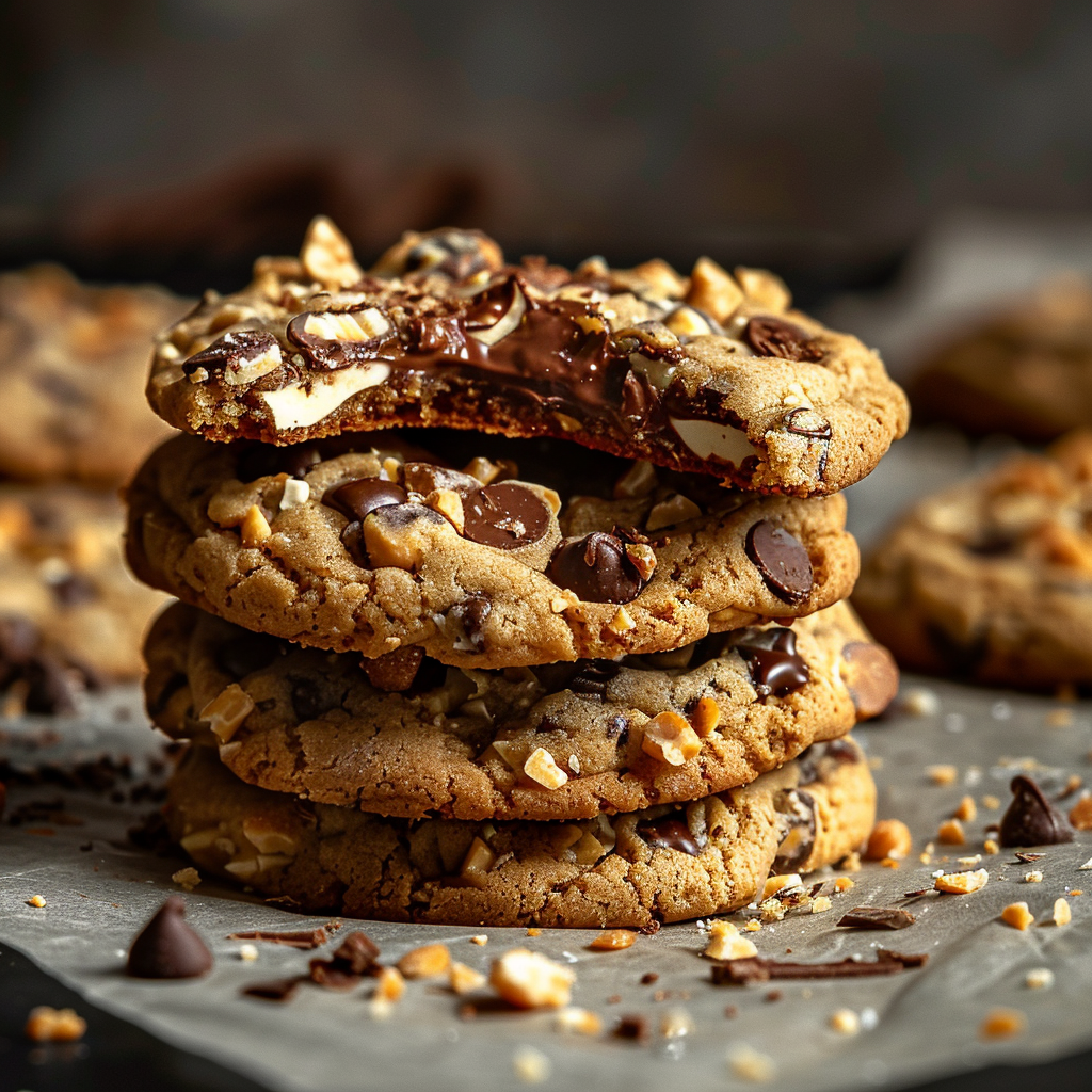 Ferrero Rocher Cookies (Thick Bakery-Style Chocolate Hazelnut Cookies)