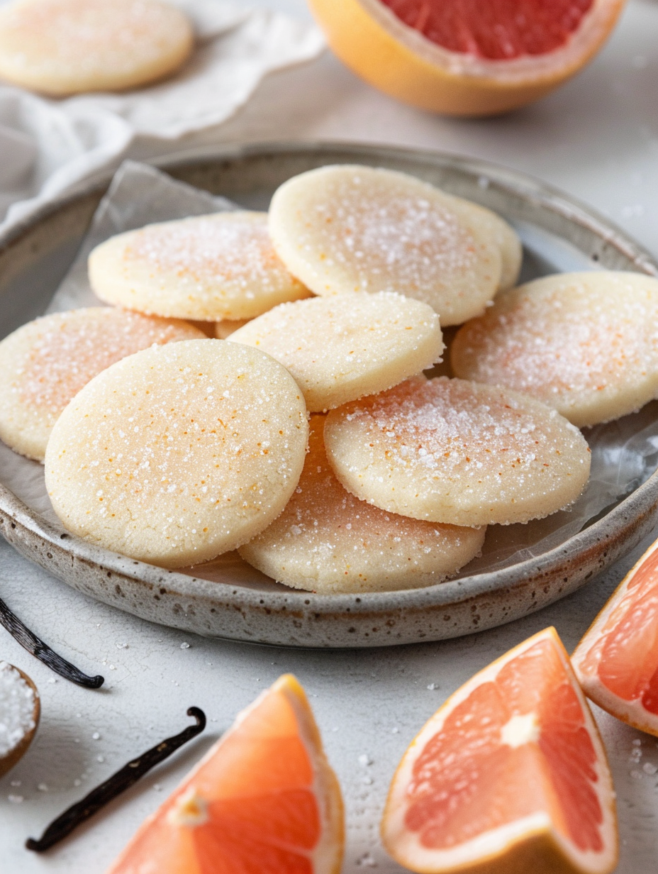 Grapefruit Vanilla Sablé Cookies