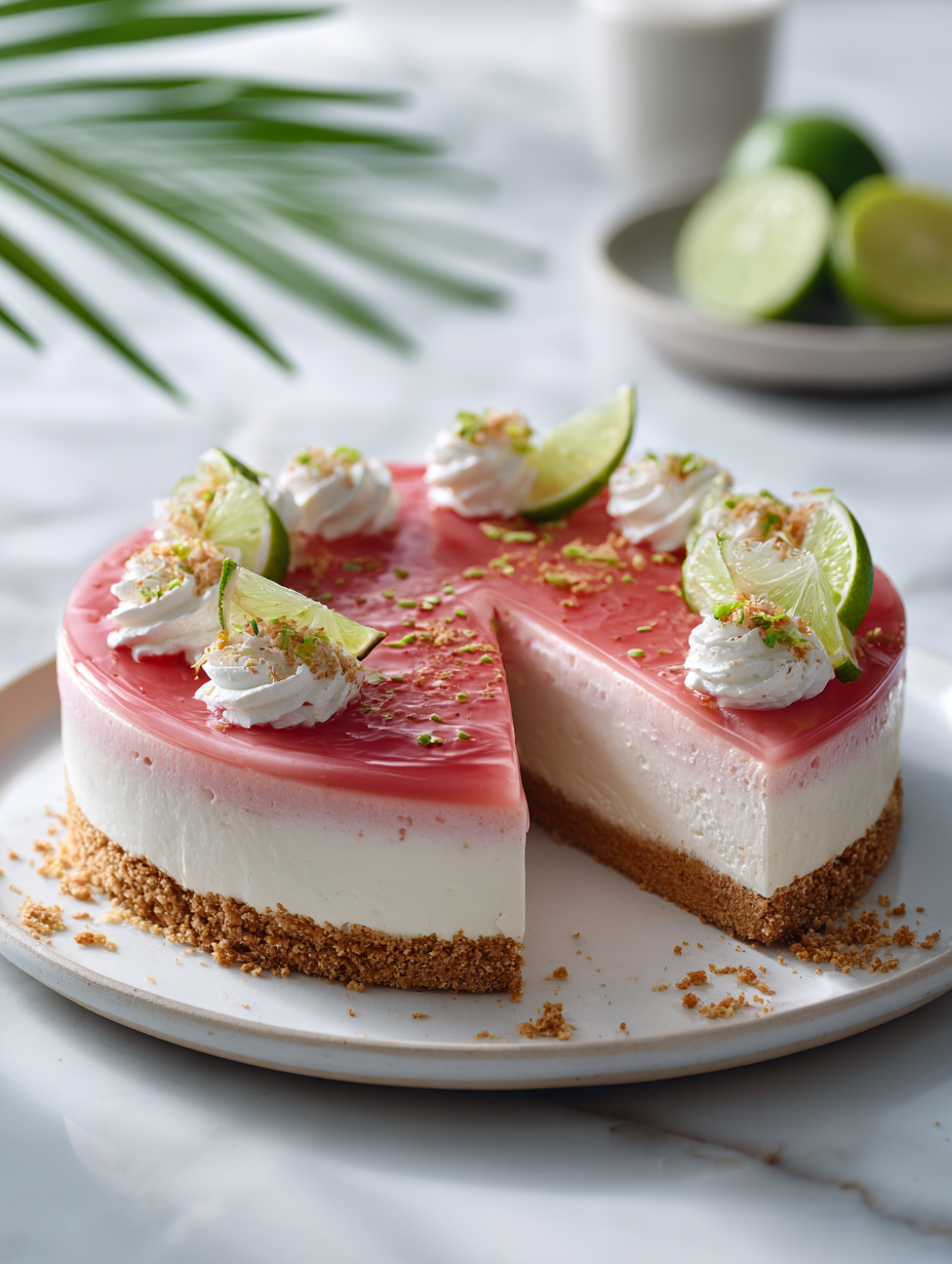 Guava Coconut Cheesecake (Creamy Tropical Cheesecake with Guava Topping)