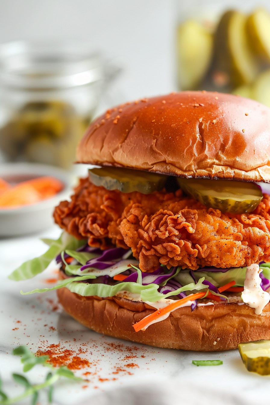 🌶️ Harissa Fried Chicken Sandwich (Crispy, Spicy, Better Than Takeout)