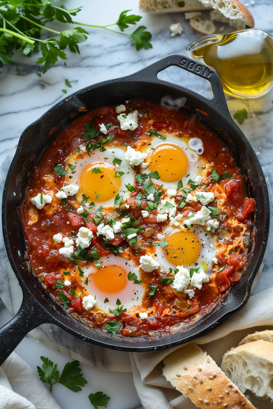 🌶️ Harissa Shakshuka (Spicy Eggs in Tomato Pepper Sauce)