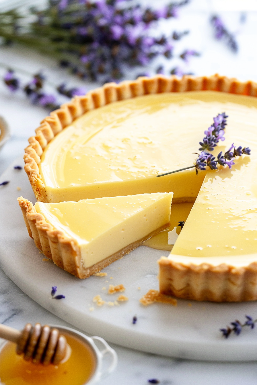 Honey Lavender Custard Tart (Silky, Floral, Bakery-Style)