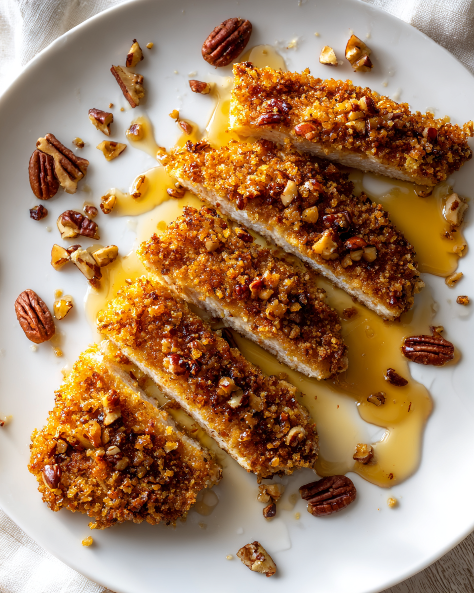 Honey Pecan Crusted Chicken (Thin Cutlets with Crispy Pecan Crust)