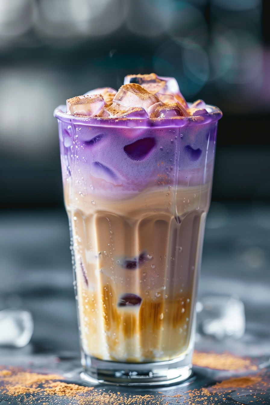 Starbucks Iced Ube Coconut Latte with Ube Cold Foam (Copycat Recipe)