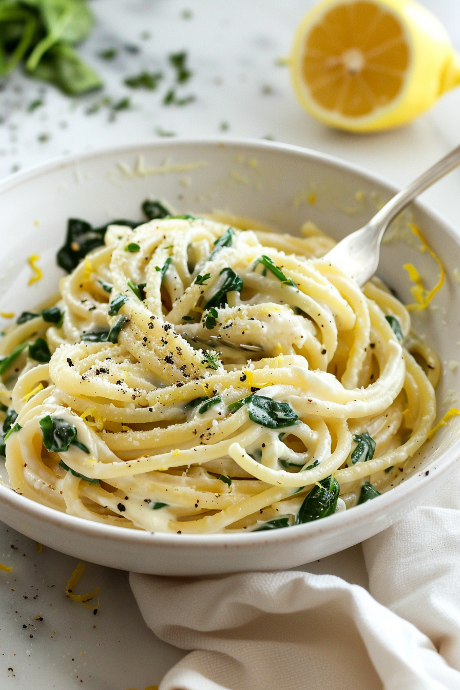 🍋 Creamy Lemon Ricotta Spinach Pasta (Easy 20-Minute Recipe)