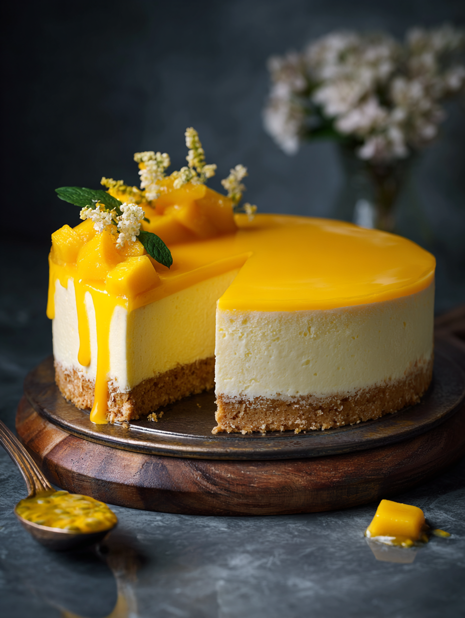 🥭 Mango Mousse Cake (Light, Airy & Tropical Dessert)