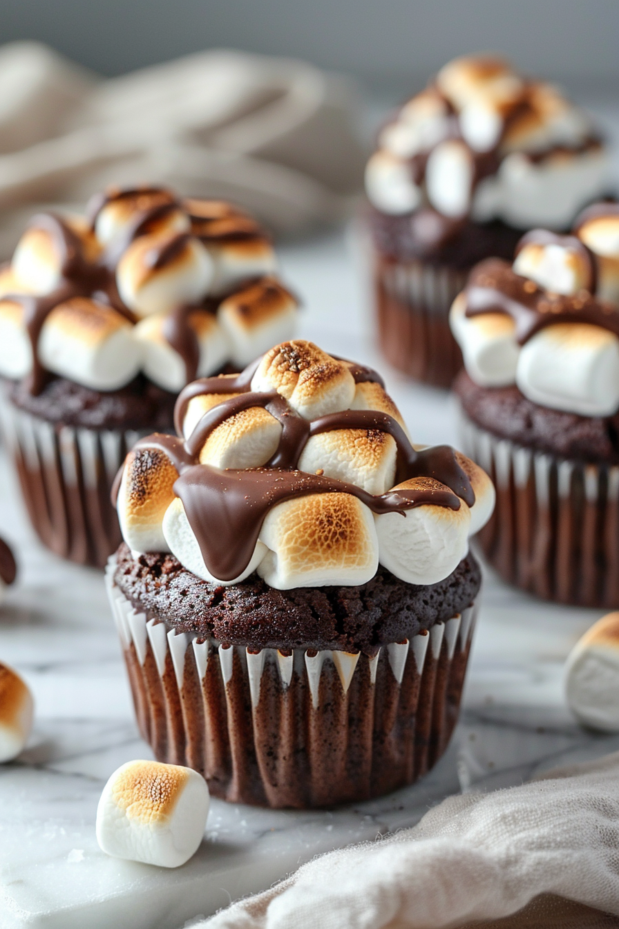 🍫 Mississippi Mud Cupcakes (Fudgy Chocolate Cupcakes with Toasted Marshmallows)