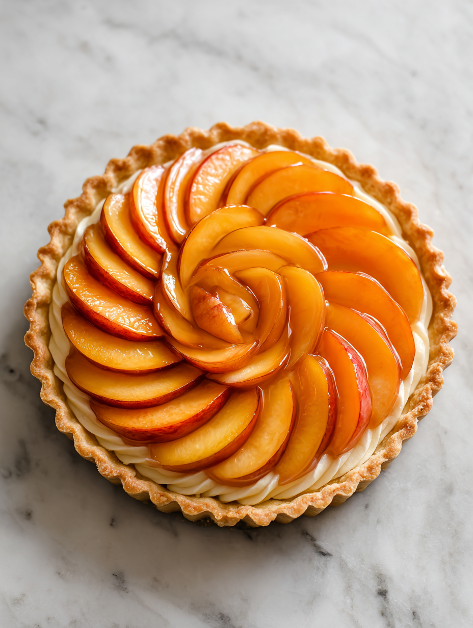 🍑 Peach Jasmine Cream Tart Recipe (Elegant Summer Dessert)