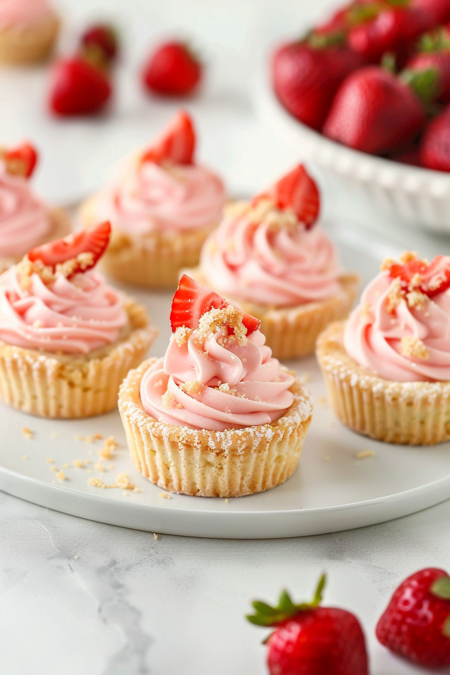 🍓 Strawberry Shortcake Mousse Cookie Cups (With Strawberry Crunch)