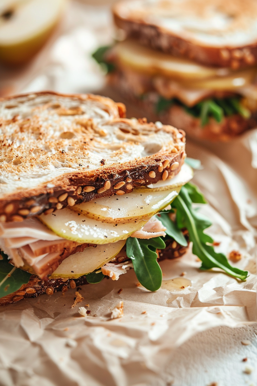 Turkey Brie and Caramelized Pear Sandwich