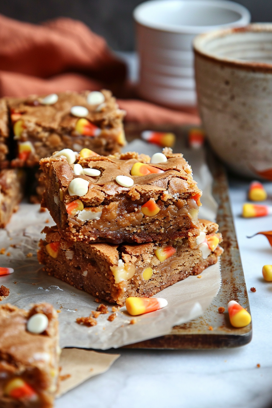 Brown Butter Candy Corn Blondies