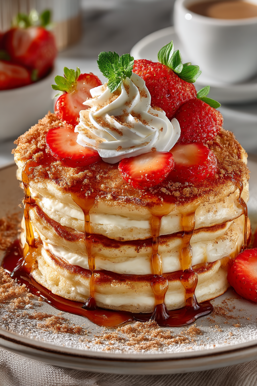 Churro Cheesecake Pancakes