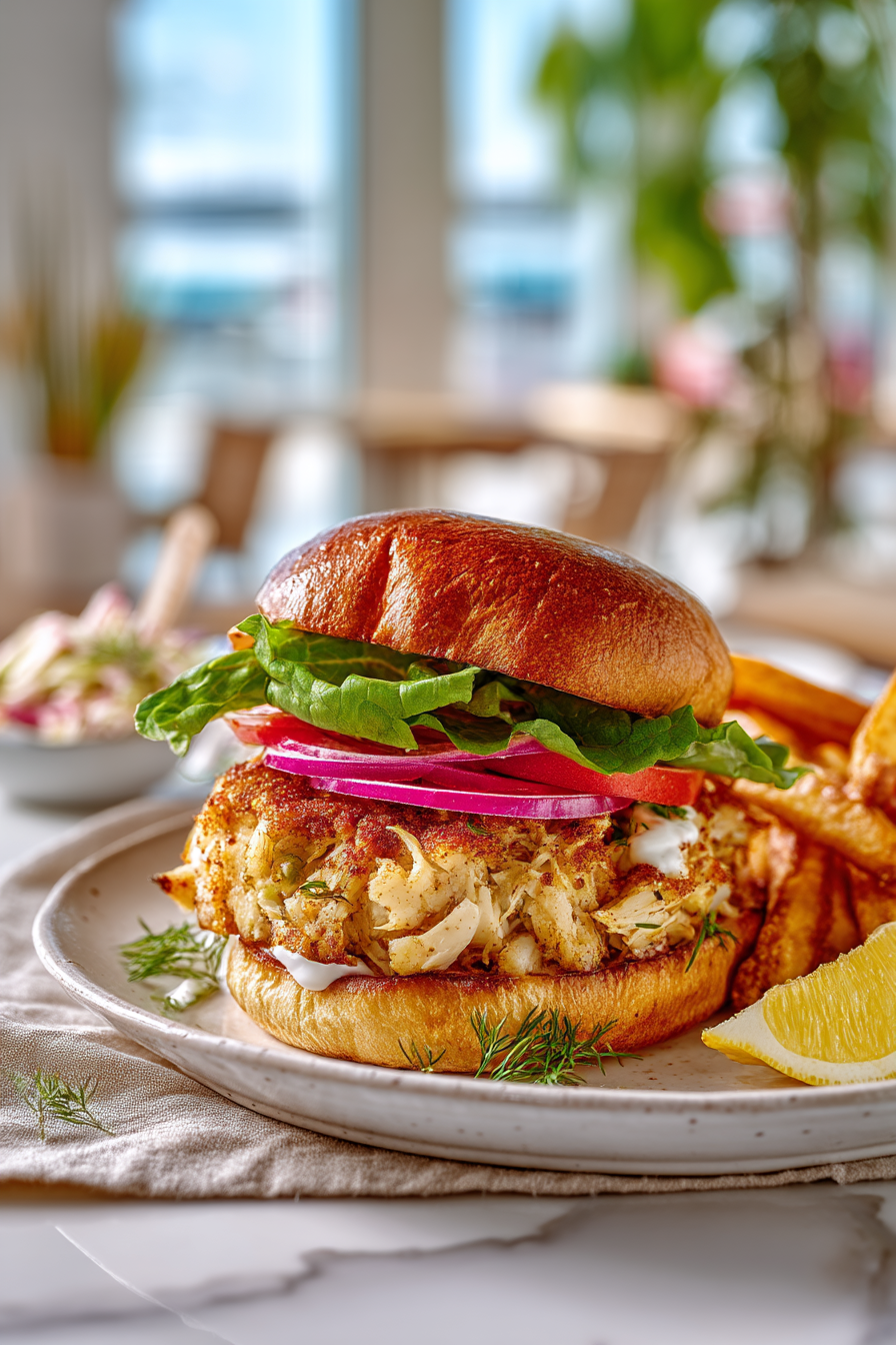 🦀 Restaurant-Style Crab Cake Sandwich