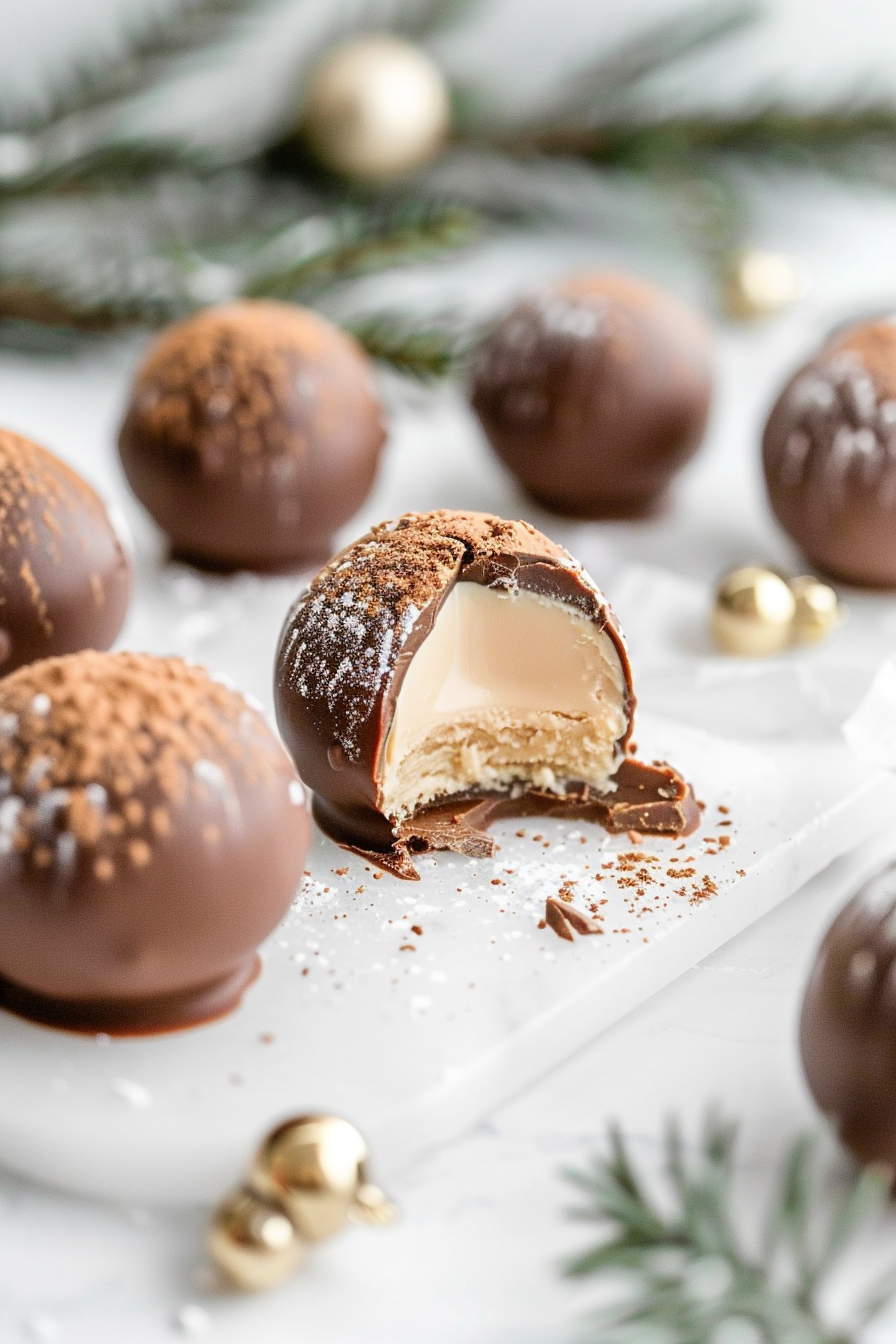 Easy No-Bake Eggnog Truffles (Creamy White Chocolate Holiday Candy Recipe)