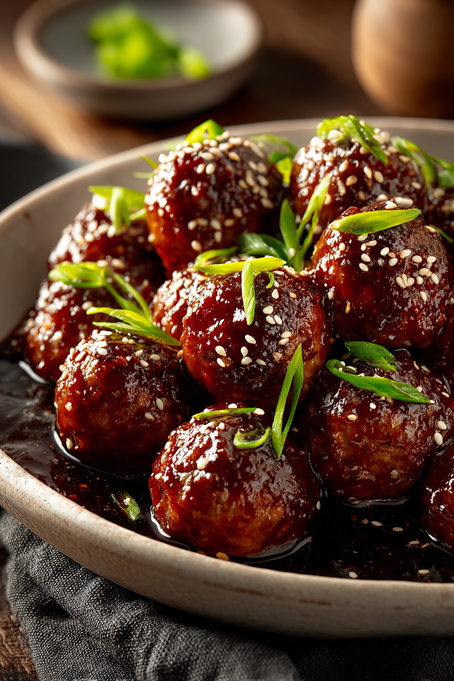 🍯🌶️ Gochujang Honey Meatballs