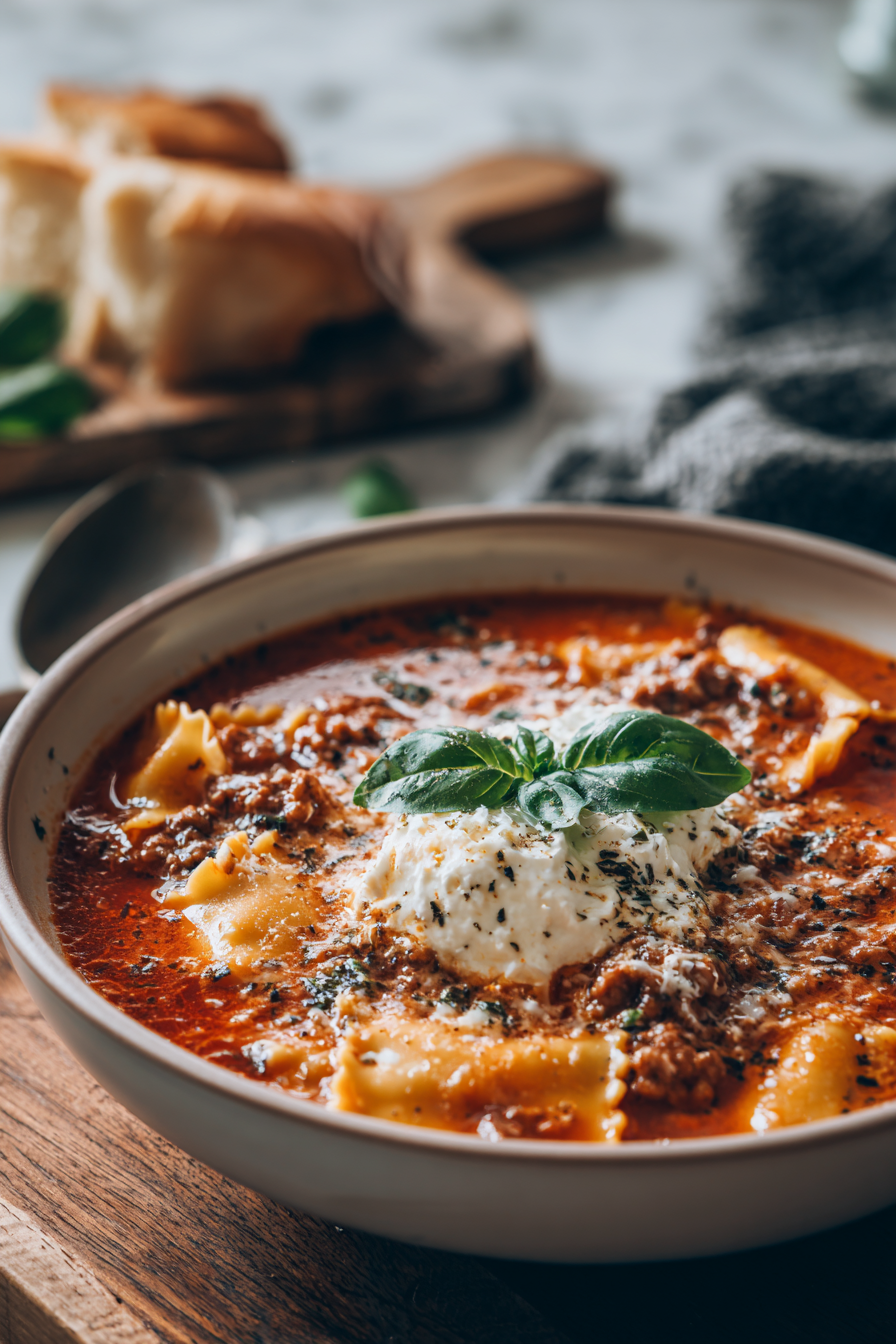 🍲 Lasagna Soup (Rich, Cozy, One-Pot Comfort)