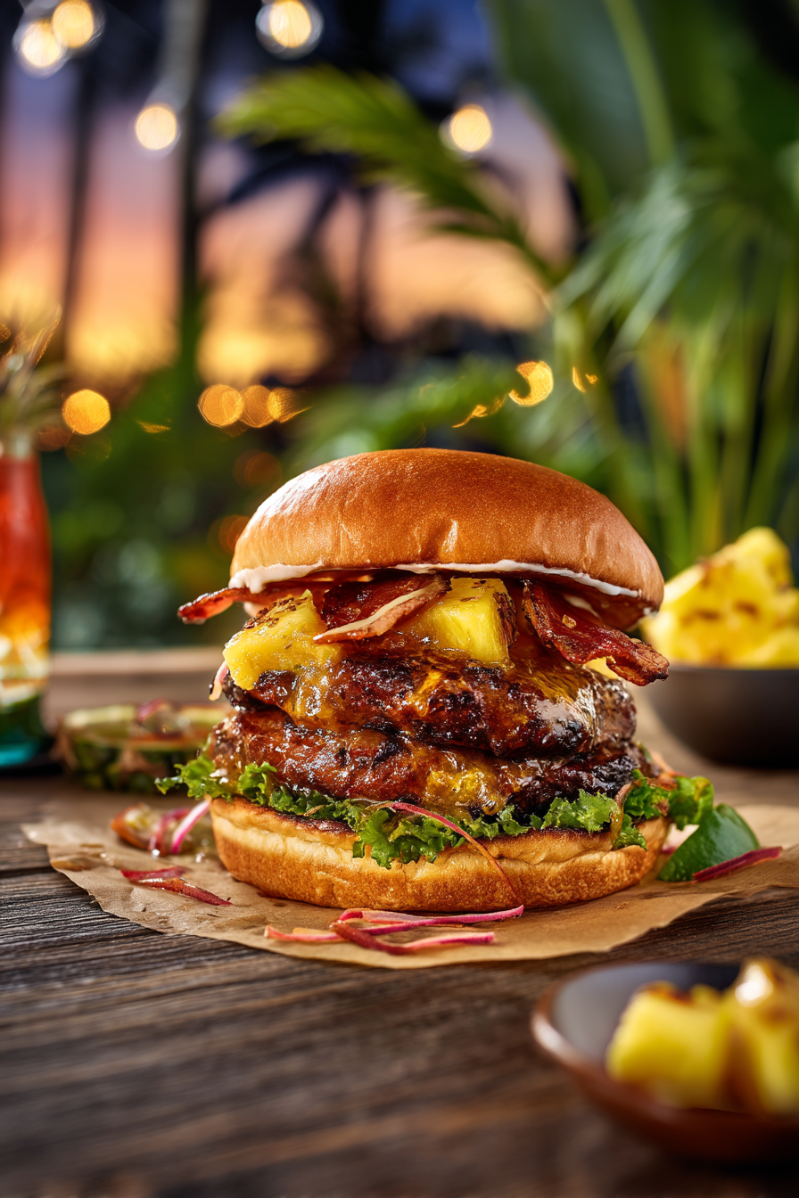 🥭🔥 Mango Habanero Smash Burger with Toasted Coconut