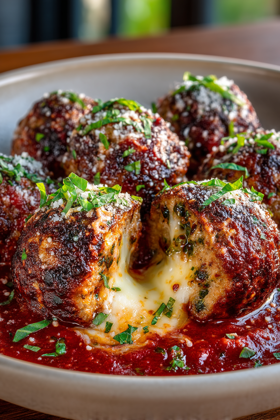 Pesto Mozzarella Turkey Meatballs