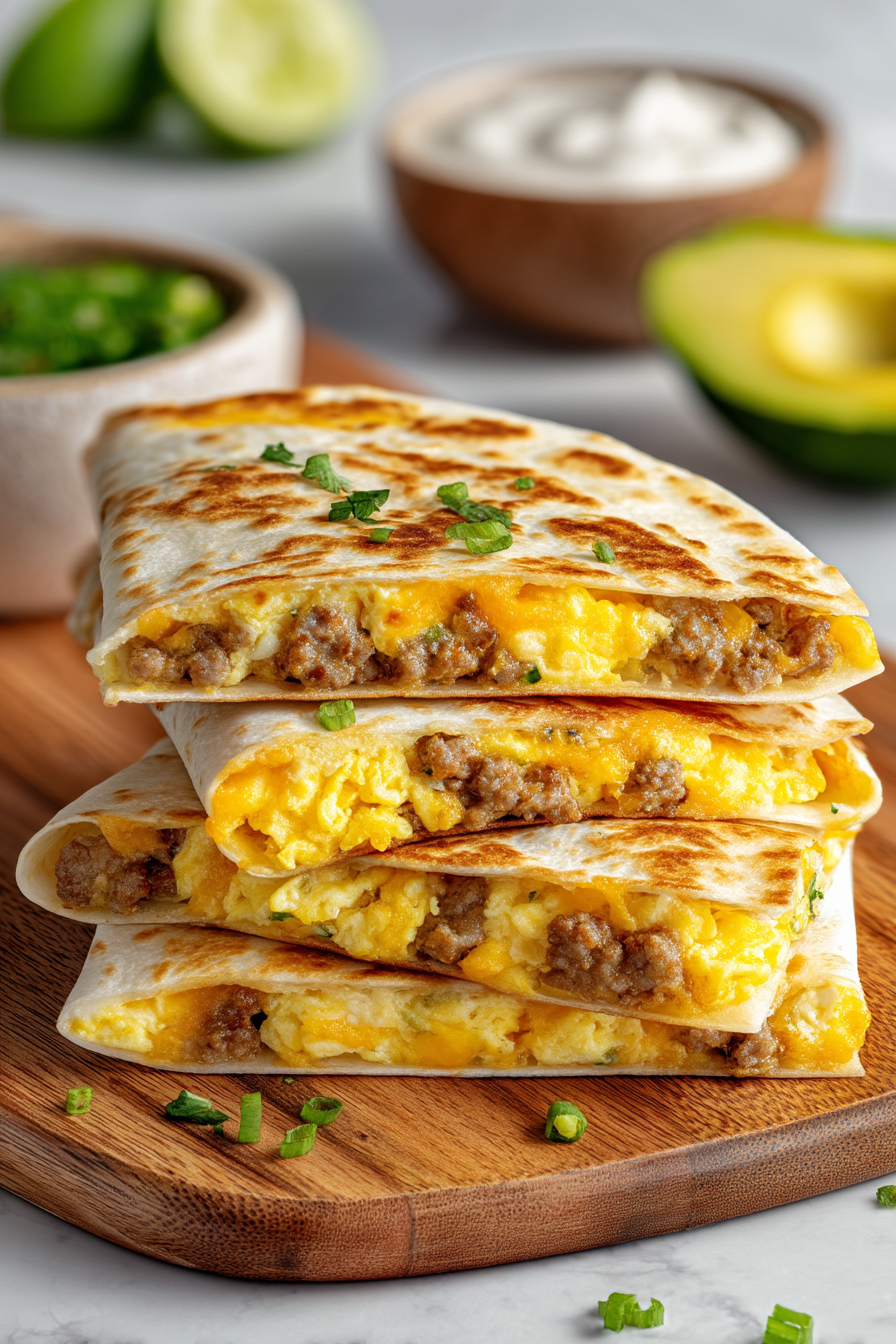 Crispy Sausage Egg and Cheese Quesadilla Recipe