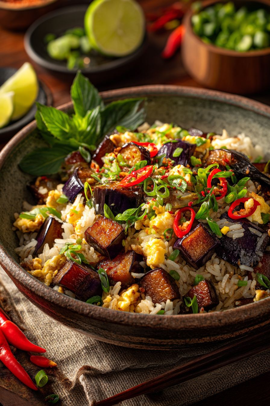 Thai Basil Eggplant Fried Rice