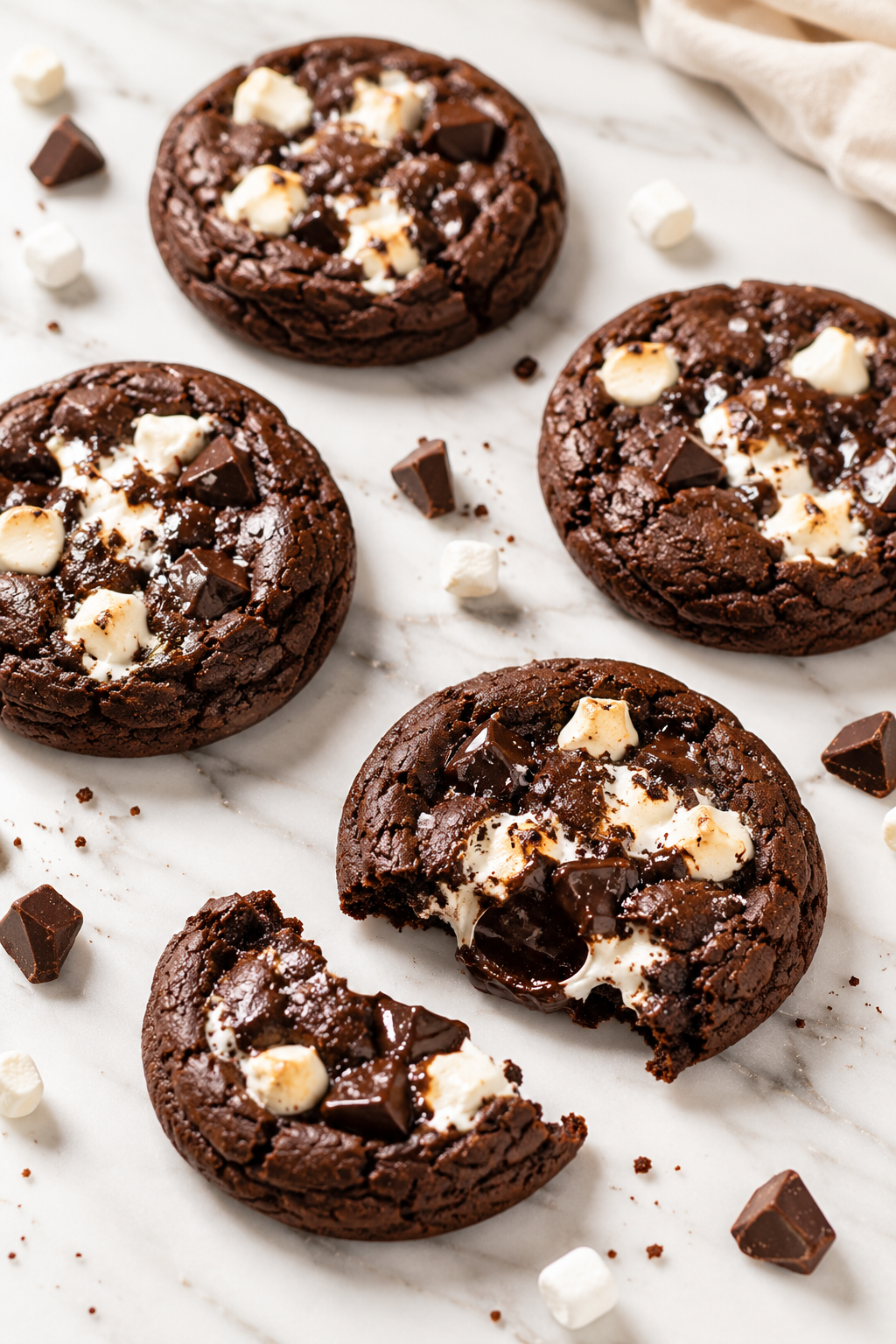 Triple Chocolate Marshmallow Cookies