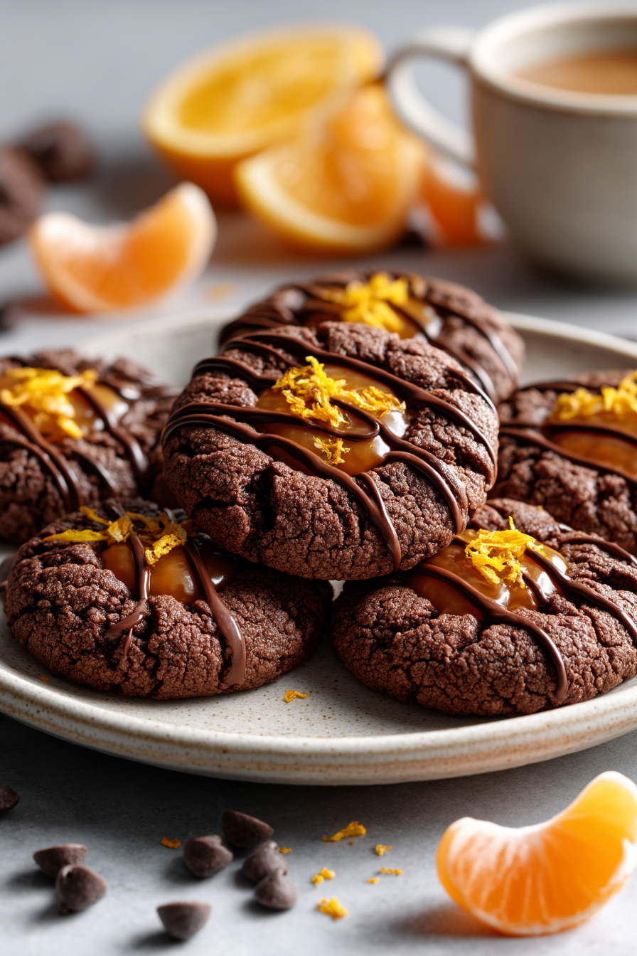 Chocolate Orange Thumbprint Cookies