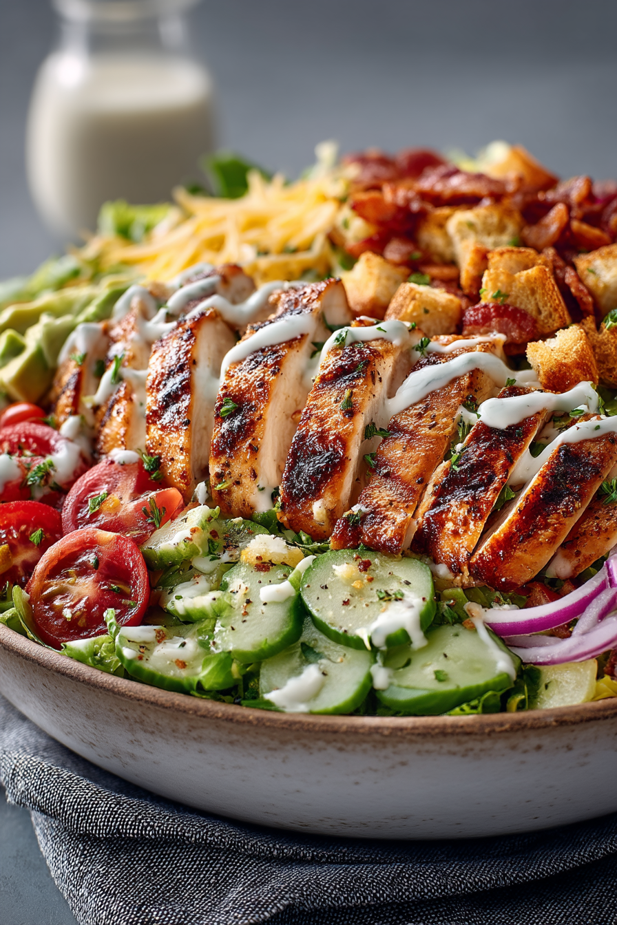 Grilled Chicken Avocado Ranch Salad