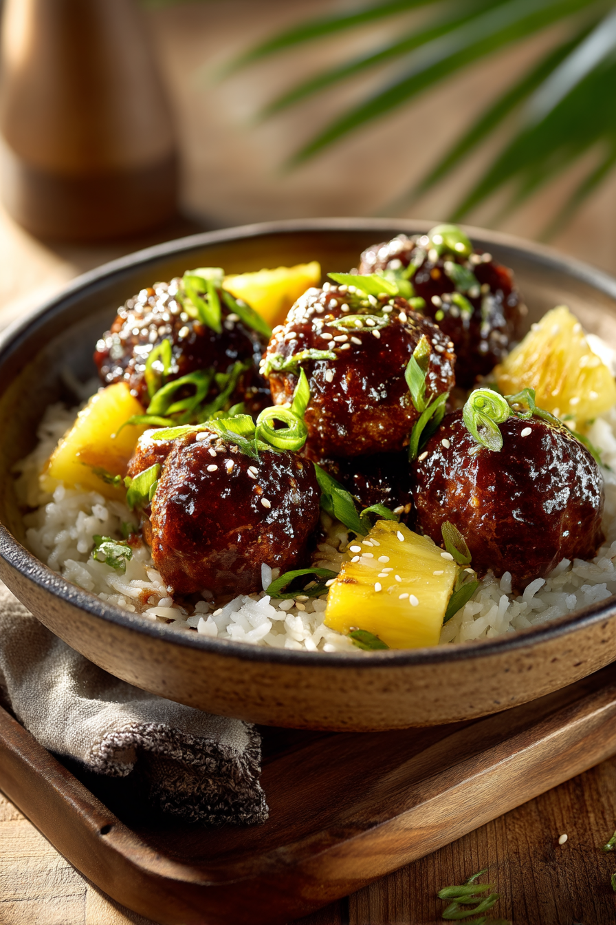 🍍 Hawaiian Teriyaki Meatballs