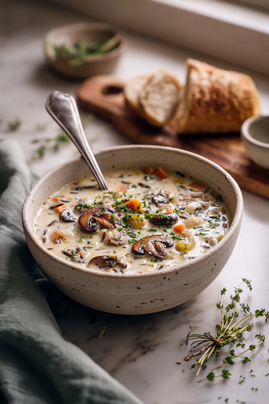 Creamy Mushroom Wild Rice Soup Recipe (Rich, Cozy & Easy to Make)