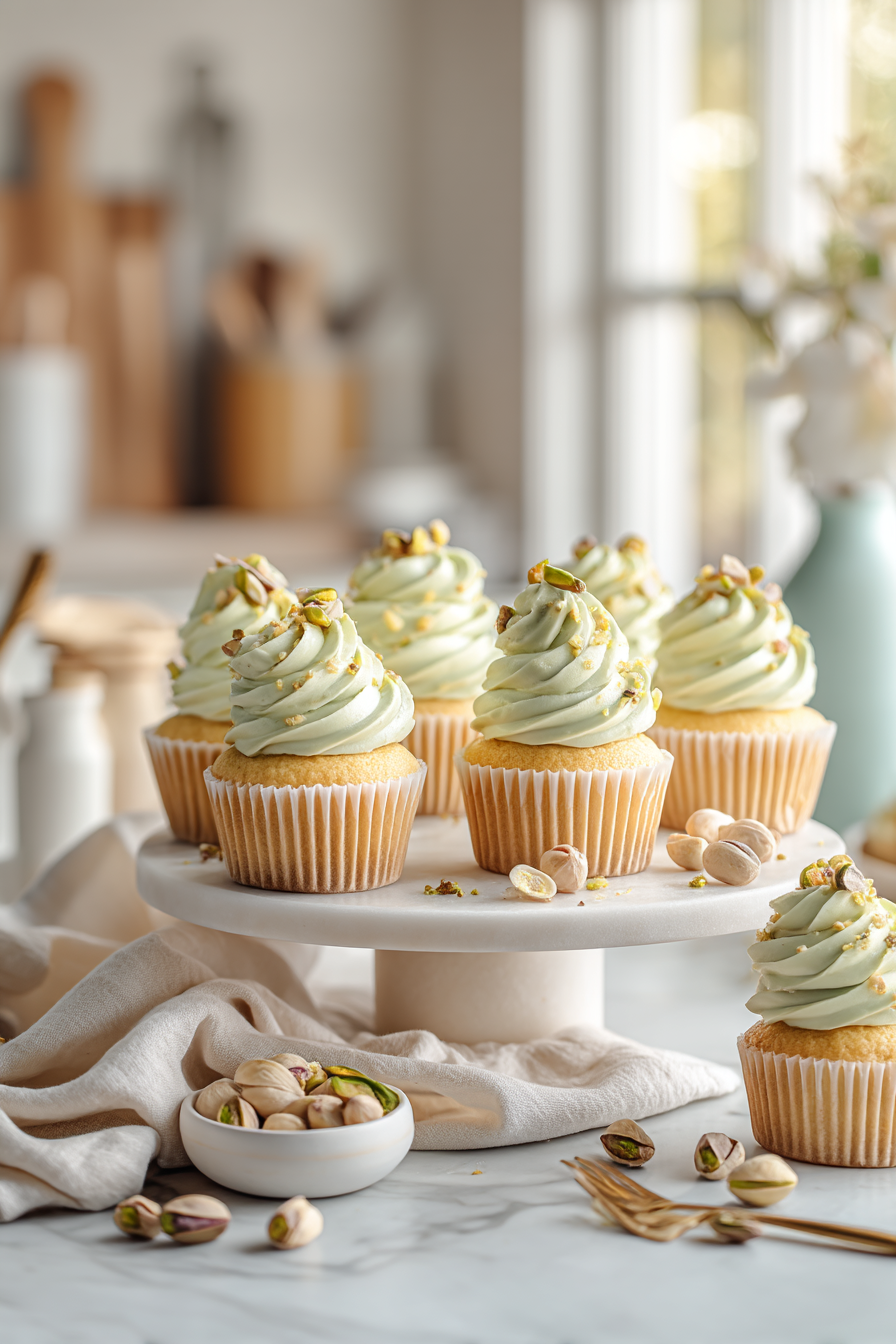 Bakery-Style Pistachio Cupcakes (Soft, Moist & Made with Real Pistachios)