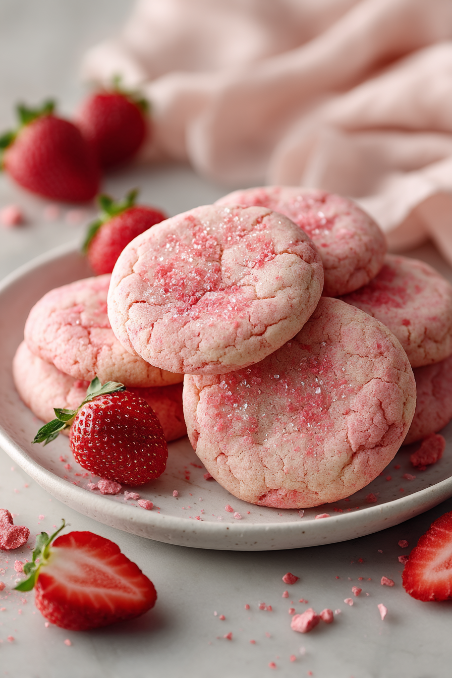 🍓 Strawberry Sugar Cookies