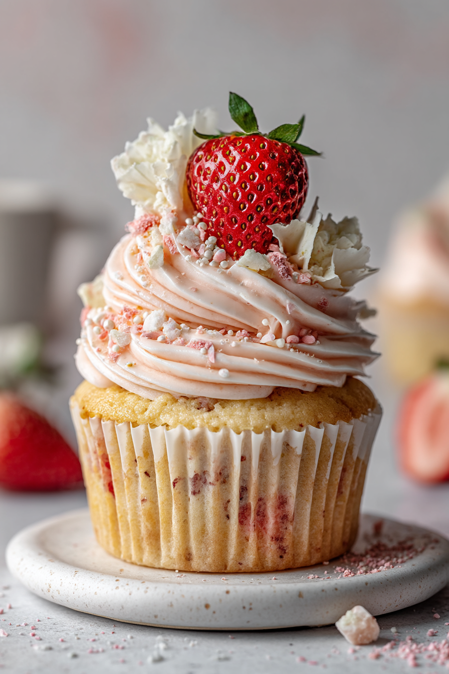 Strawberry White Chocolate Cupcakes